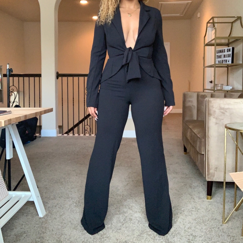 Tuxedo Jumpsuit in Black